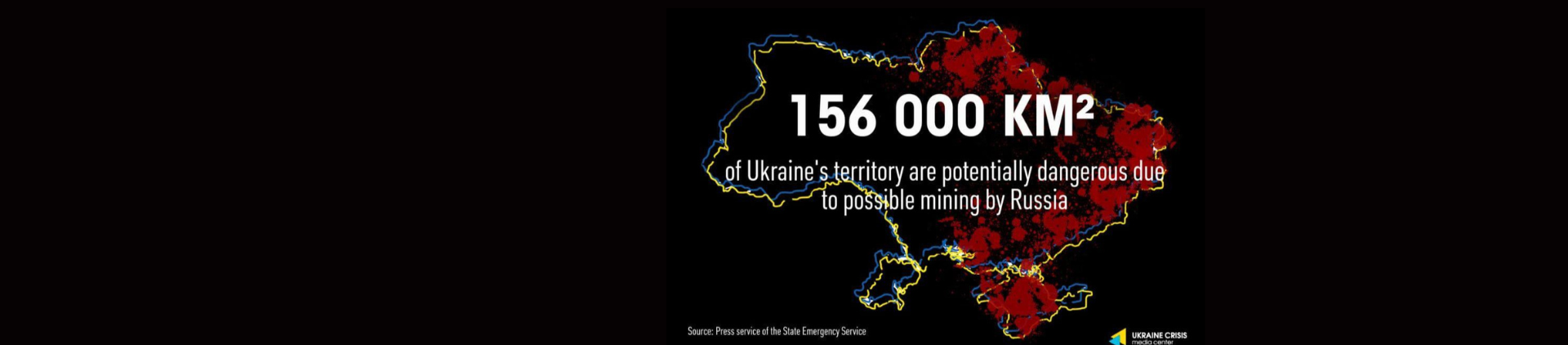 156 000 km2 of Ukraine's territory are potentially dangerous due to possible mining by Russia